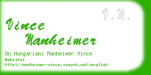 vince manheimer business card